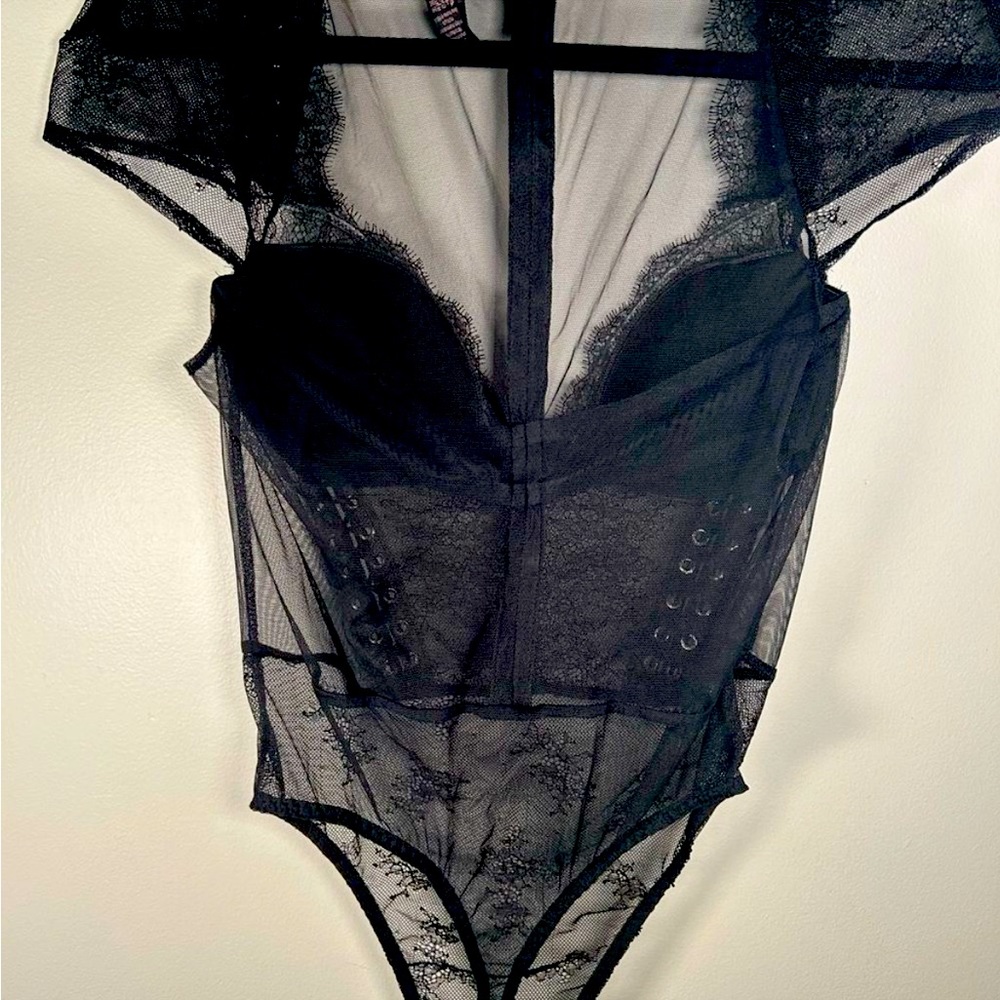 Victoria secret lace gothic mesh bodysuit  M